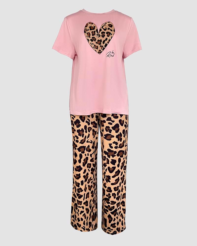 CHICME Pajama Sets for Women 2 Piece Short Sleeve Lounge Pj Sets