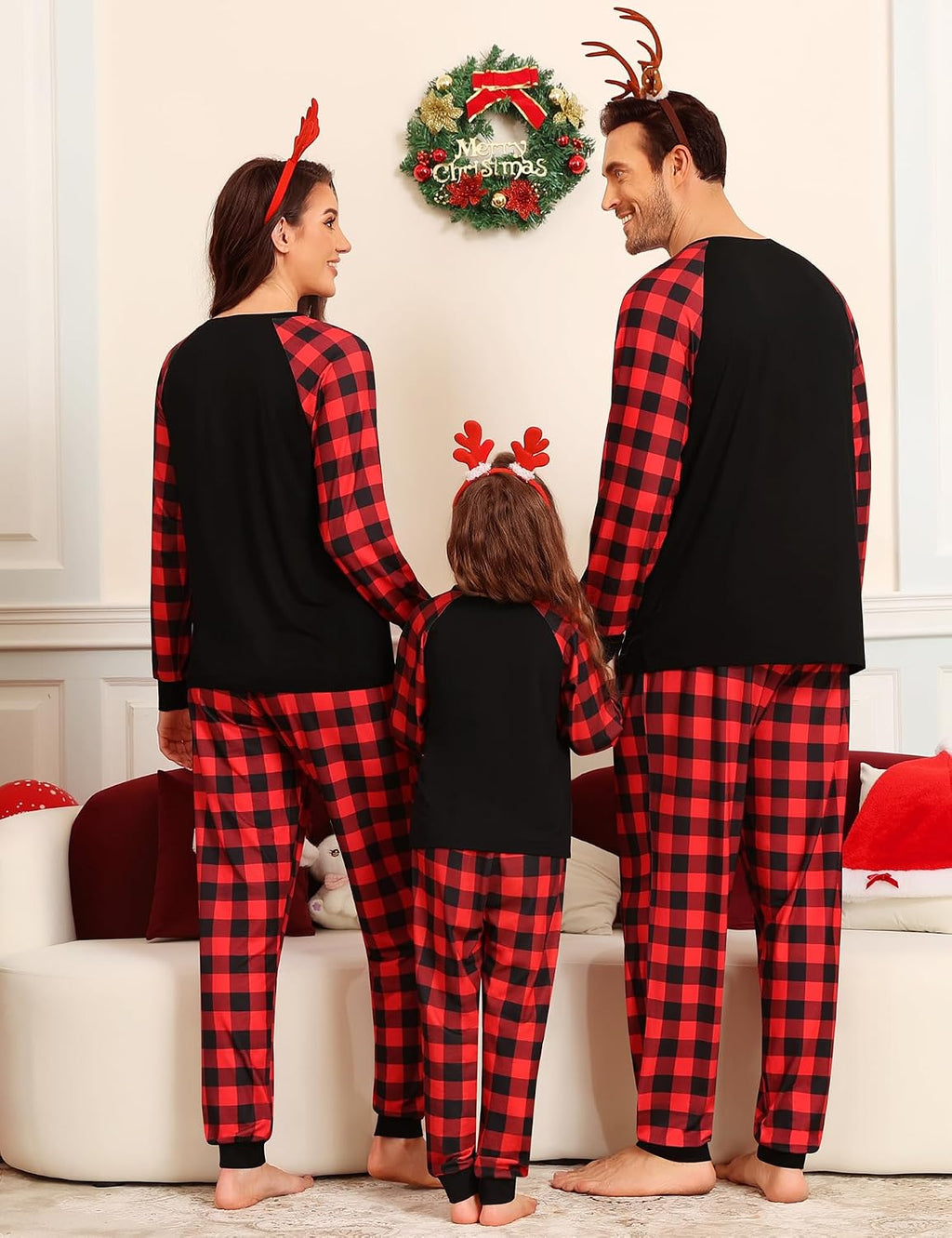 SWOMOG Family Christmas Pjs Matching Sets Christmas Pajamas for Family Xmas Jammies Set Christmas Holiday Sleepwear