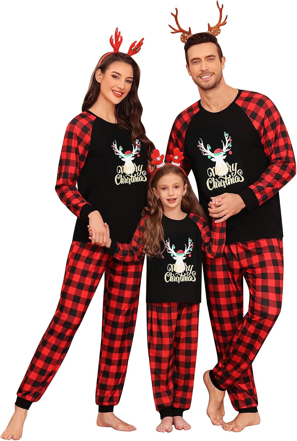 SWOMOG Family Christmas Pjs Matching Sets Christmas Pajamas for Family Xmas Jammies Set Christmas Holiday Sleepwear