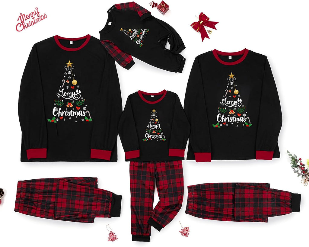 OAKFashion Christmas Pajamas for Family, Xmas Pajamas Family Christmas Pjs Matching Sets Holiday Nightwear Jammies