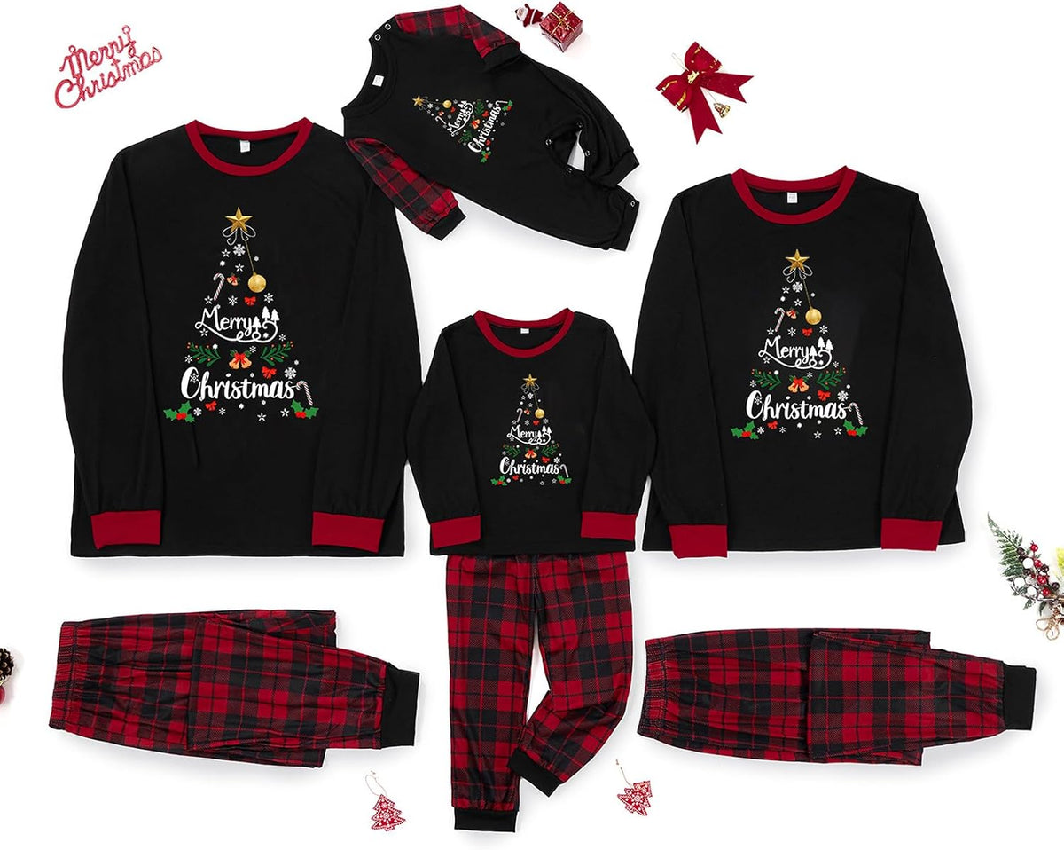 OAKFashion Christmas Pajamas for Family, Xmas Pajamas Family Christmas Pjs Matching Sets Holiday Nightwear Jammies