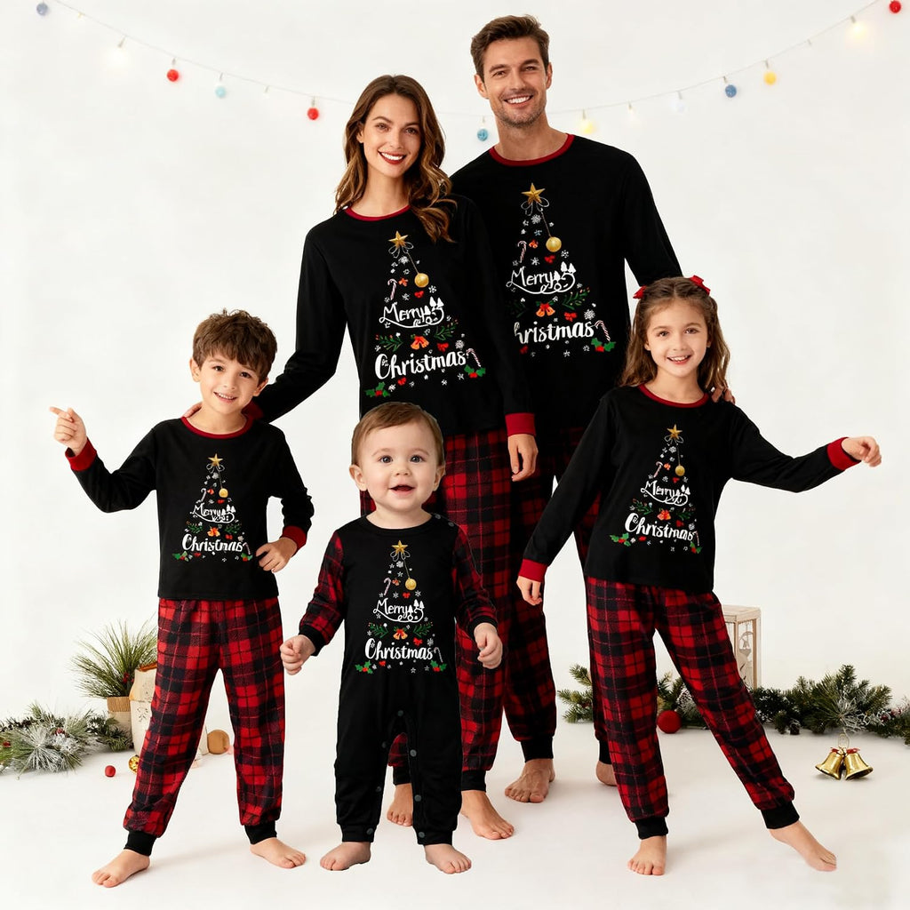 OAKFashion Christmas Pajamas for Family, Xmas Pajamas Family Christmas Pjs Matching Sets Holiday Nightwear Jammies