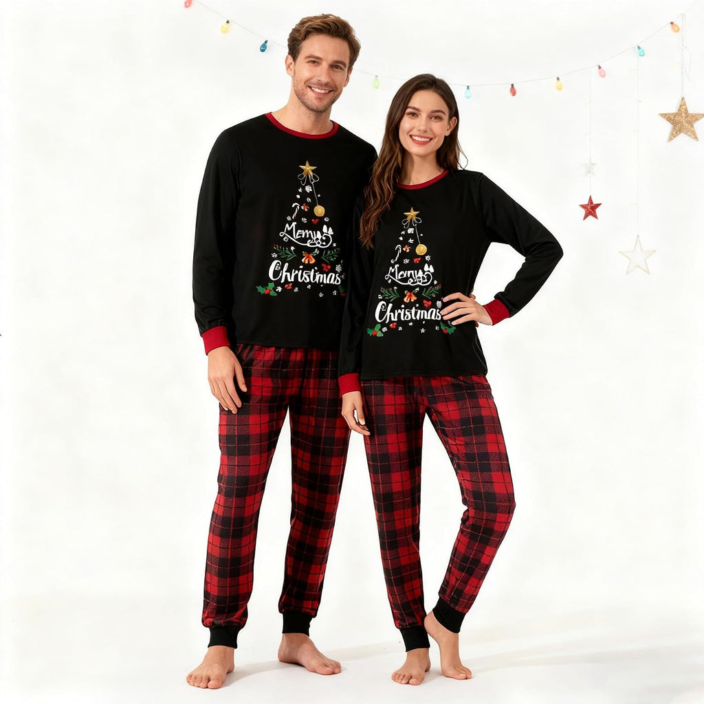 OAKFashion Christmas Pajamas for Family, Xmas Pajamas Family Christmas Pjs Matching Sets Holiday Nightwear Jammies