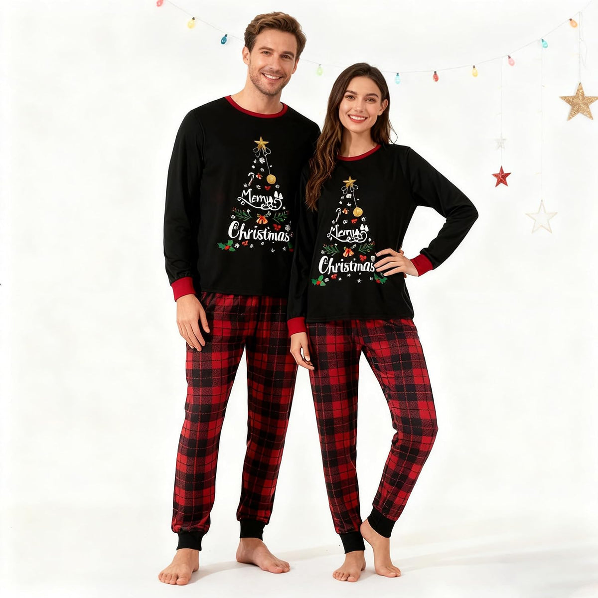 OAKFashion Christmas Pajamas for Family, Xmas Pajamas Family Christmas Pjs Matching Sets Holiday Nightwear Jammies