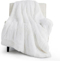 Bedsure Faux Fur Fluffy Fleece Sherpa Blanket Couch Throw White 50"x60"