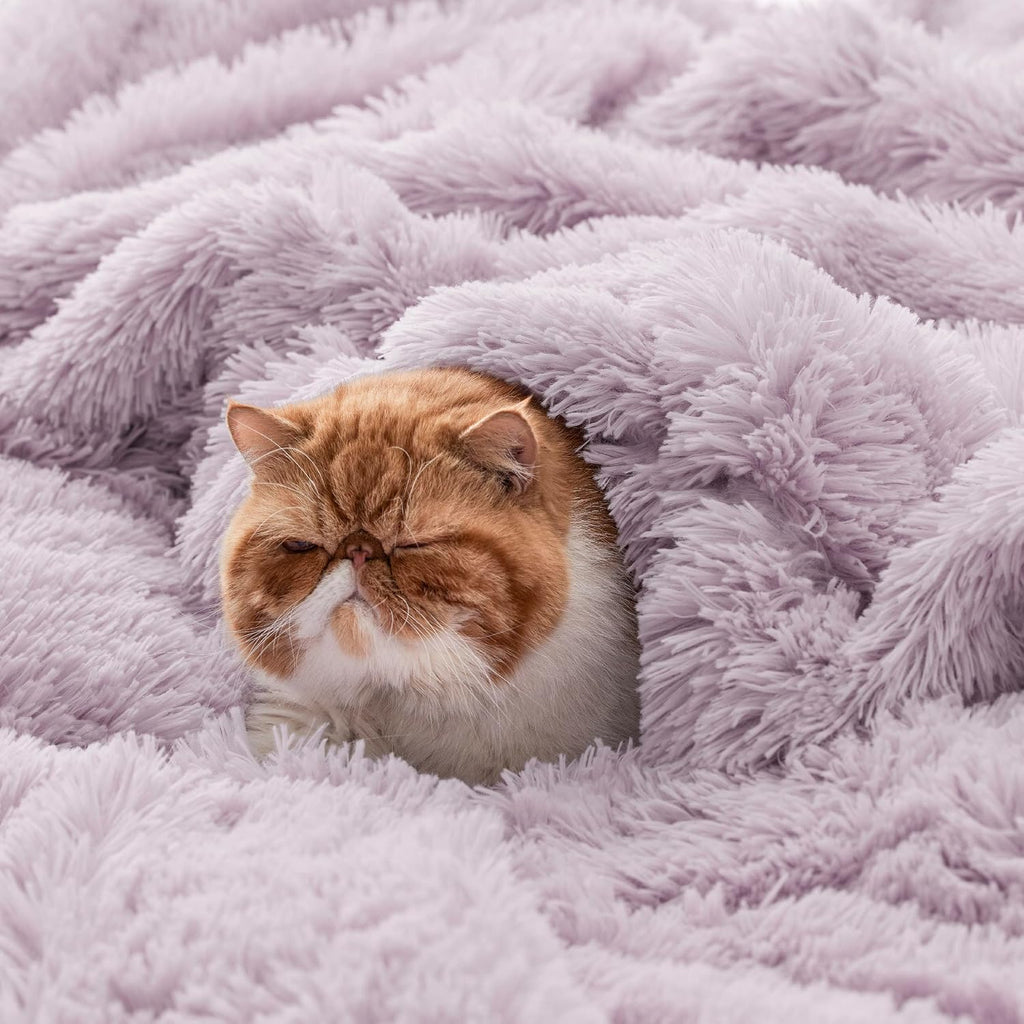 Bedsure GentleSoft Fluffy Lavender Purple Throw Blanket, Purple Decor Lilac Gifts for Teen Girls Women, Soft Cozy Fuzzy Plush Warm Thick Sherpa Fleece Faux Fur Blanket, Birthday Gifts, 50x60