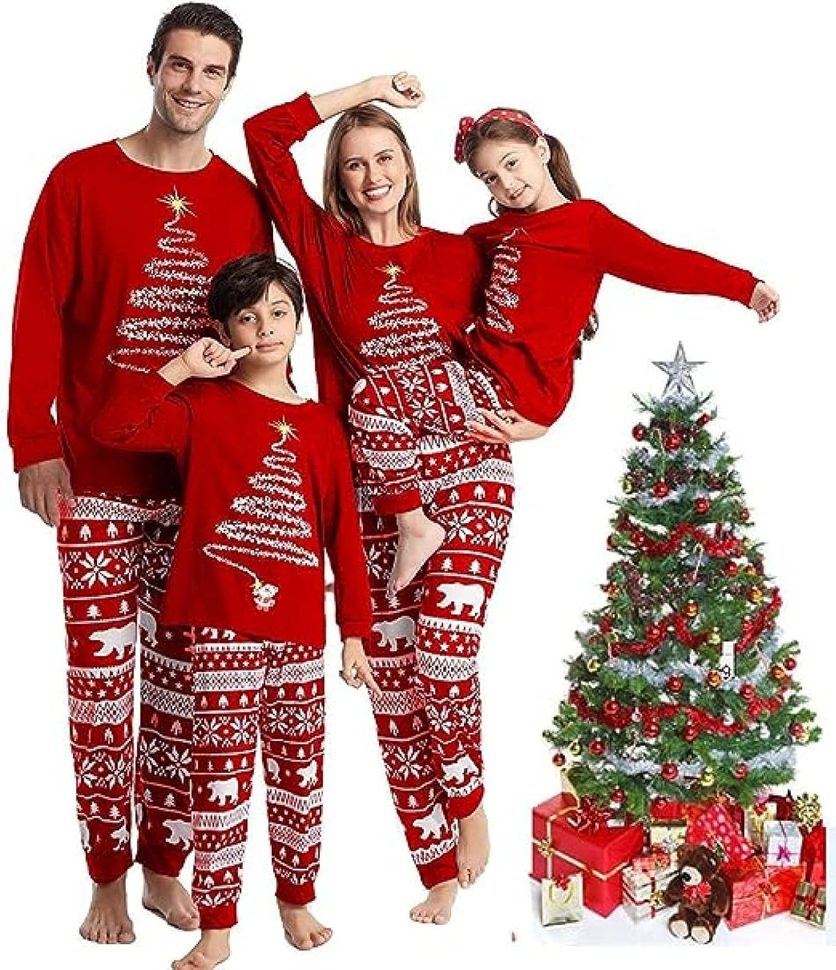 LOHILL Matching Christmas Pajamas Sets Matching Family Christmas PJs Xmas Printed Sleepwear Holiday Christmas Jammies