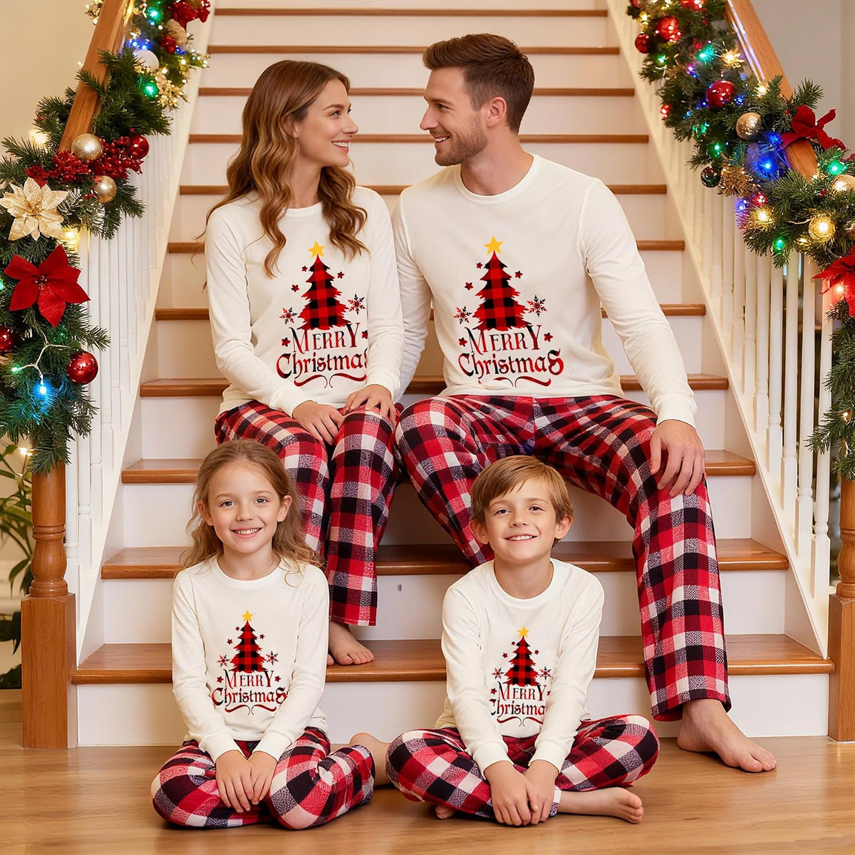 WephuPSho Christmas Family Matching Pajamas, Festive Xmas Jammies Sets for the Whole Family, Holiday Pjs Christmas