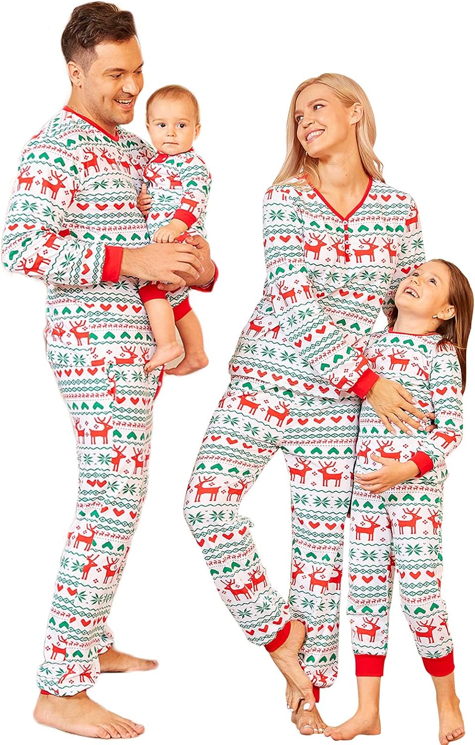 PopReal Christmas Pajamas for Family, Family Christmas Pajamas PJs Matching Sets Top Sleepwear Jammies