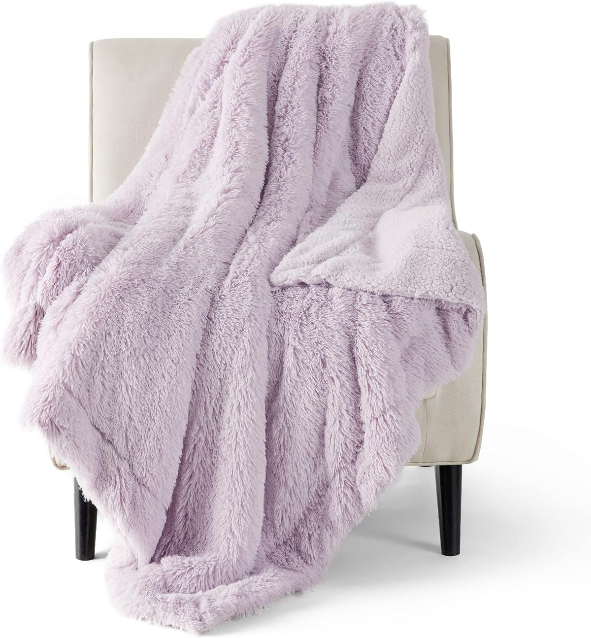 Bedsure GentleSoft Fluffy Lavender Purple Throw Blanket, Purple Decor Lilac Gifts for Teen Girls Women, Soft Cozy Fuzzy Plush Warm Thick Sherpa Fleece Faux Fur Blanket, Birthday Gifts, 50x60