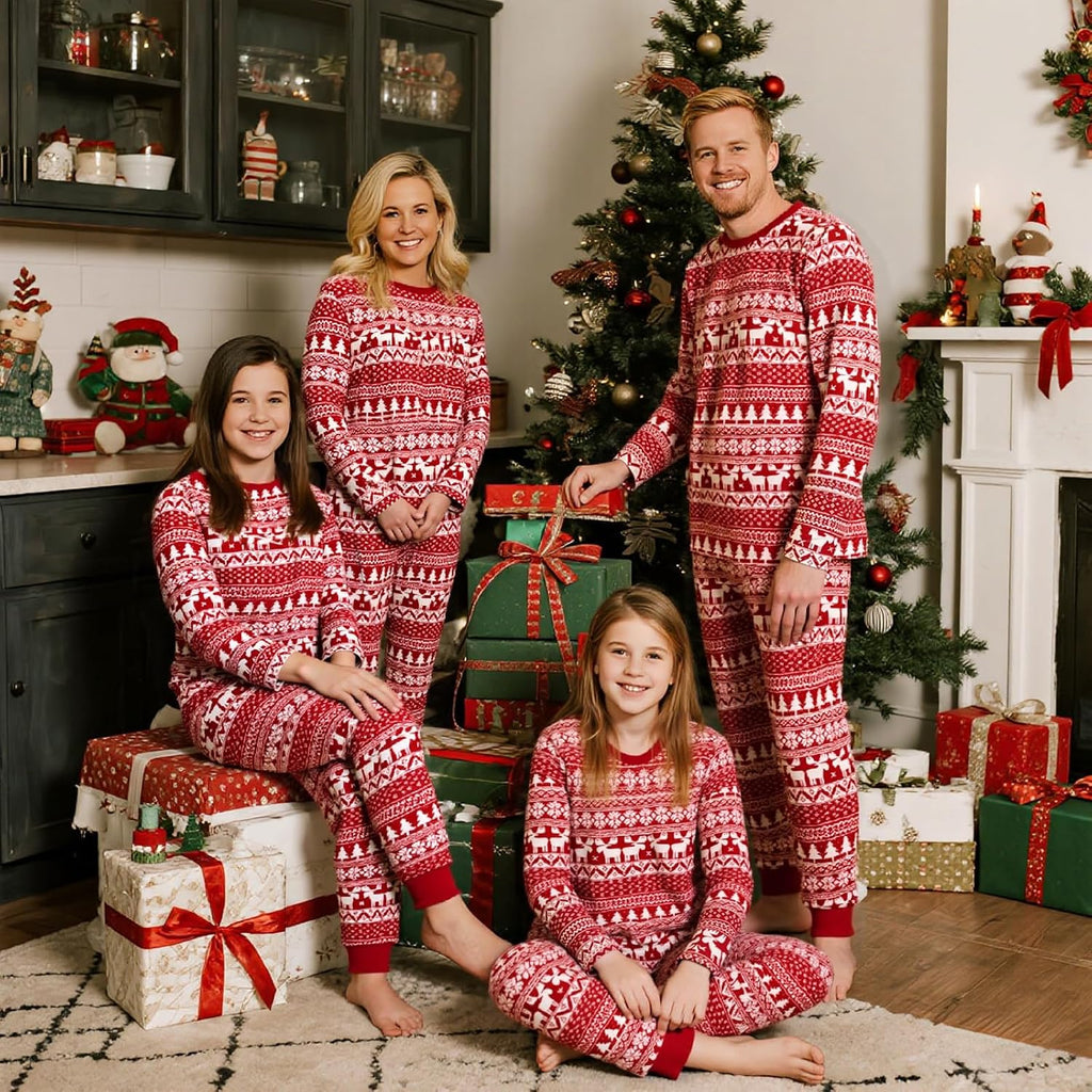 Neufigr Family Christmas Pajamas Matching Sets, Christmas PJs Long Sleeves Sleepwaear Holiday Family Loungewear Sets