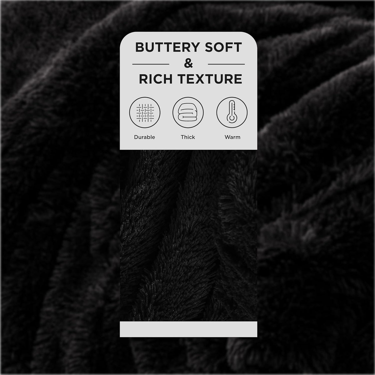 Bedsure GentleSoft Fluffy Black Throw Blanket Gifts for Men, Black Decor Soft Cozy Fuzzy Plush Thick Warm Sherpa Fleece Faux Fur Throws for Couch Bed, Furry Blanket Gifts for Mom Dad, 50x60