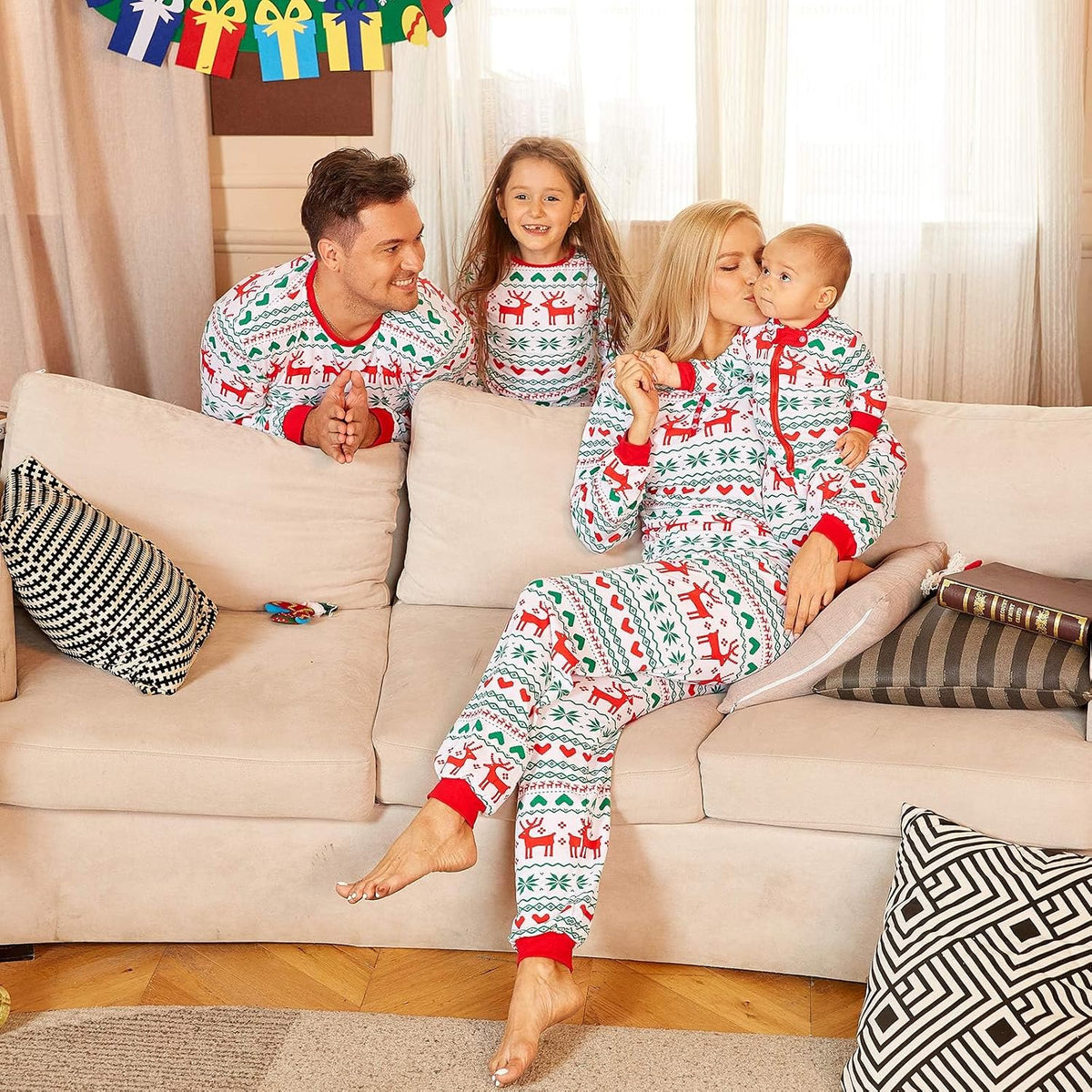 PopReal Christmas Pajamas for Family, Family Christmas Pajamas PJs Matching Sets Top Sleepwear Jammies