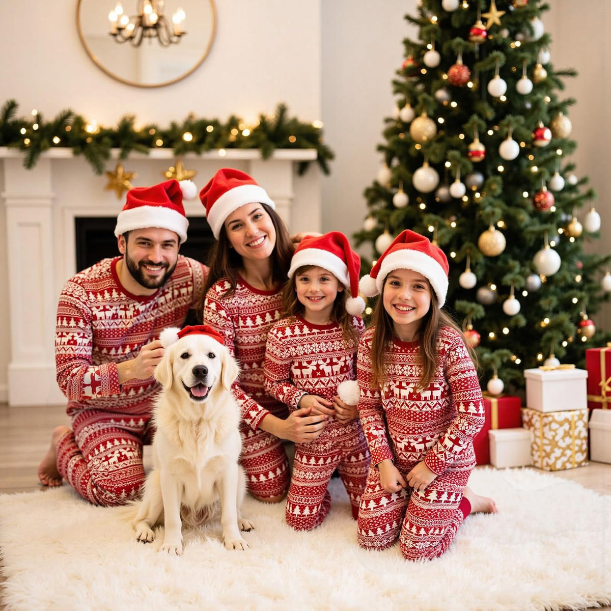Neufigr Family Christmas Pajamas Matching Sets, Christmas PJs Long Sleeves Sleepwaear Holiday Family Loungewear Sets