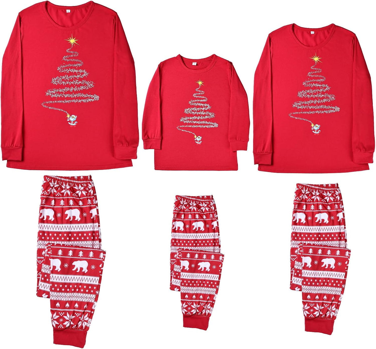 LOHILL Matching Christmas Pajamas Sets Matching Family Christmas PJs Xmas Printed Sleepwear Holiday Christmas Jammies