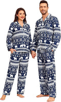 SWOMOG Matching Family Pajama Set Couple Christmas Printed Sleepwear Xmas Long Sleeve Lounge Set Men & Women Pjs Set