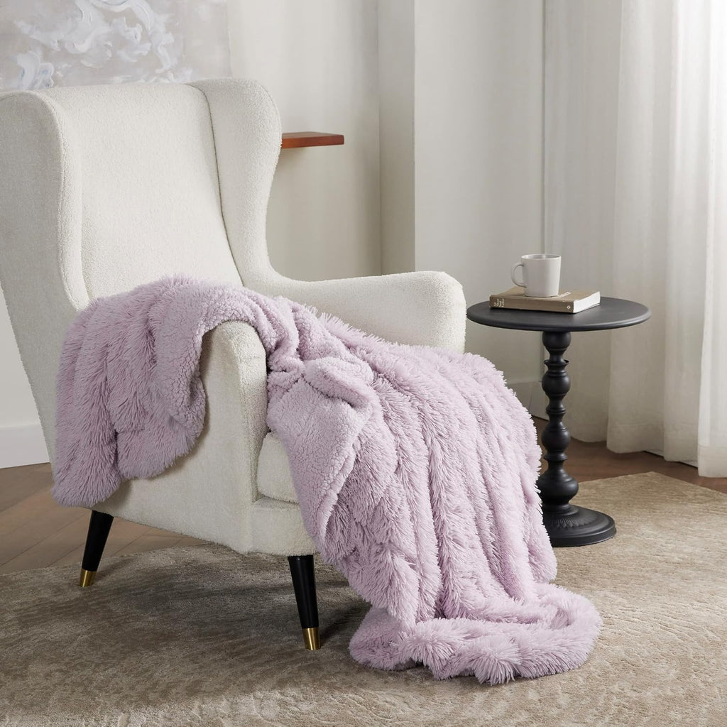 Bedsure GentleSoft Fluffy Lavender Purple Throw Blanket, Purple Decor Lilac Gifts for Teen Girls Women, Soft Cozy Fuzzy Plush Warm Thick Sherpa Fleece Faux Fur Blanket, Birthday Gifts, 50x60