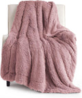Bedsure GentleSoft Fluffy Dusty Pink Throw Blanket Gifts for Women, Girls, Soft Fleece Cozy Fuzzy Sherpa Plush Warm Thick Faux Fur Throws for Couch, Dark Pink Decor Blanket Gifts, 50x60