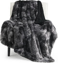 Bedsure Faux Fur Fluffy Sherpa Throw Blanket Twin Tie Dye Black 60"x80"