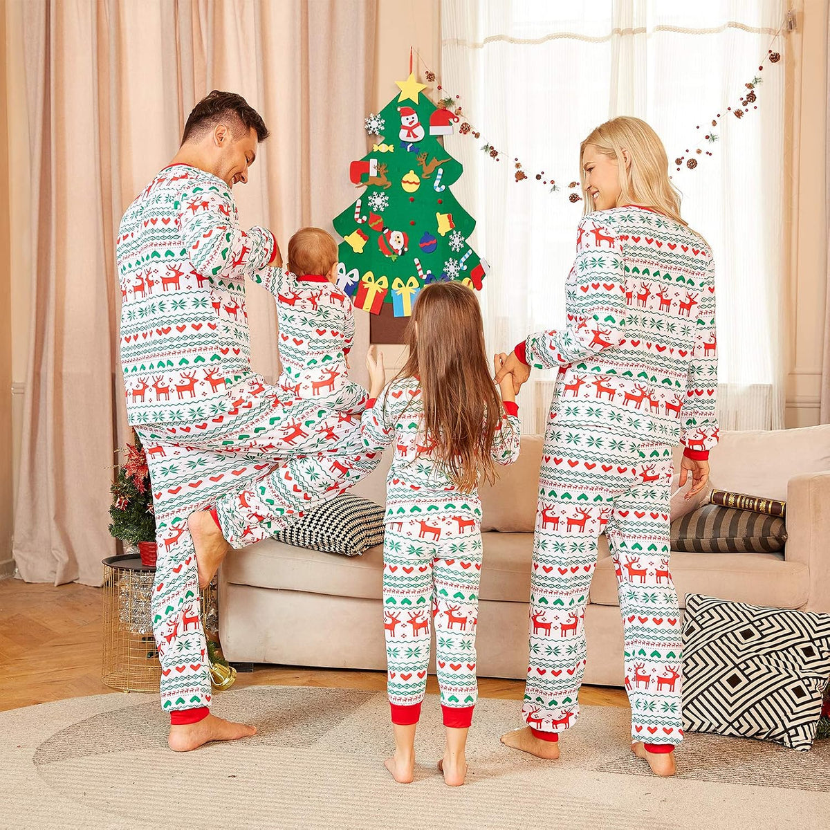 PopReal Christmas Pajamas for Family, Family Christmas Pajamas PJs Matching Sets Top Sleepwear Jammies
