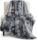 Bedsure Faux Fur Fluffy Fleece Sherpa Blanket Couch Throw Grey 50"x60"