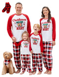 PatPat Girls or Boys Family Christmas Pajamas Matching Sets Red Plaid Pants Long Sleeves Santa Tops with Socks, 2-Piece, Size Kids: 8-9Y