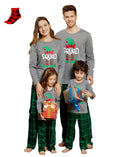 PatPat Kids Family Christmas Pajamas Matching Sets Long Sleeve Top and Green Plaid Pant Gifts Flame Retardant with Socks, 2-Piece, Size 3-4Y